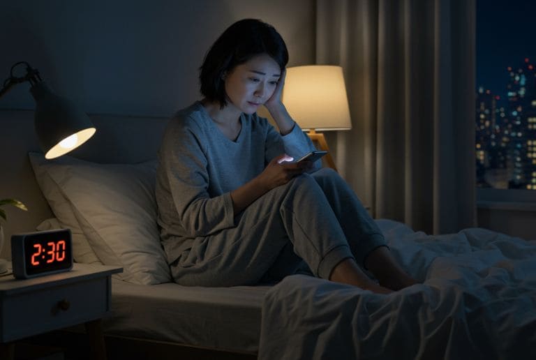 一睡もできないまま朝になった原因とは？ | 寝る前のスマホ操作