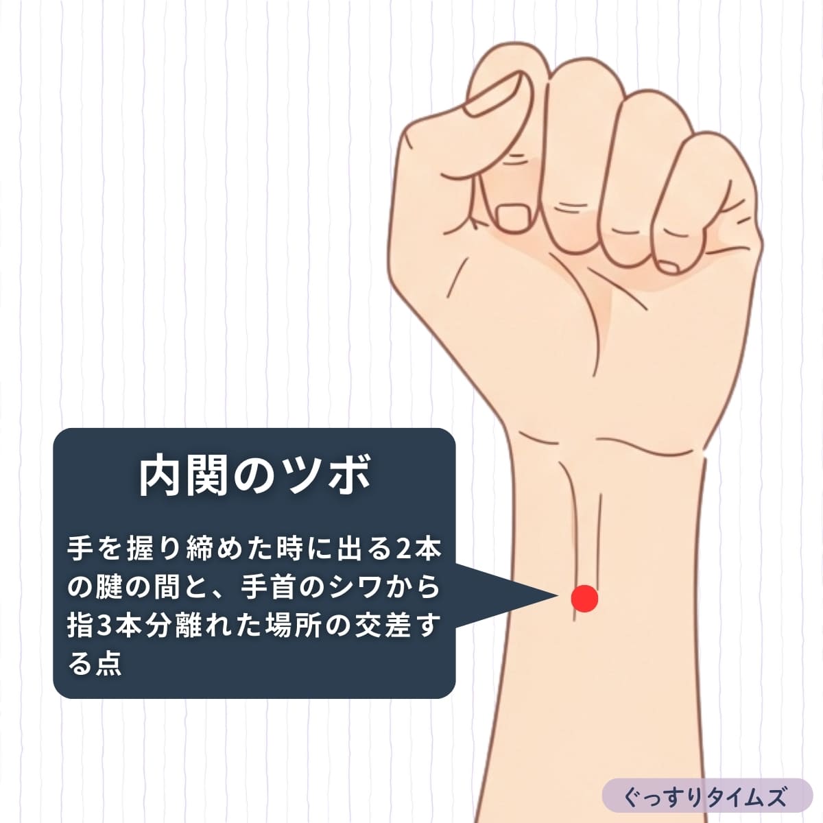 寝すぎて吐き気がする時の対処法,内関のツボ