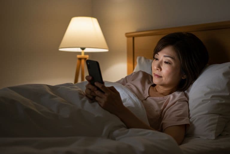 寝る前にスマホを見ると中途覚醒の原因に